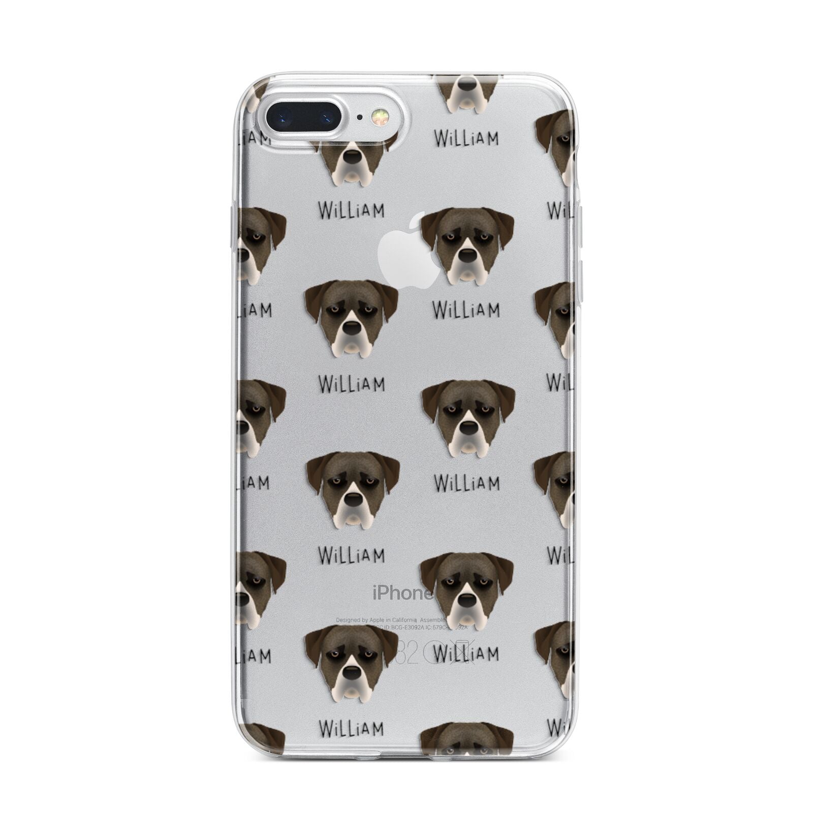 Boerboel Icon with Name iPhone 7 Plus Bumper Case on Silver iPhone
