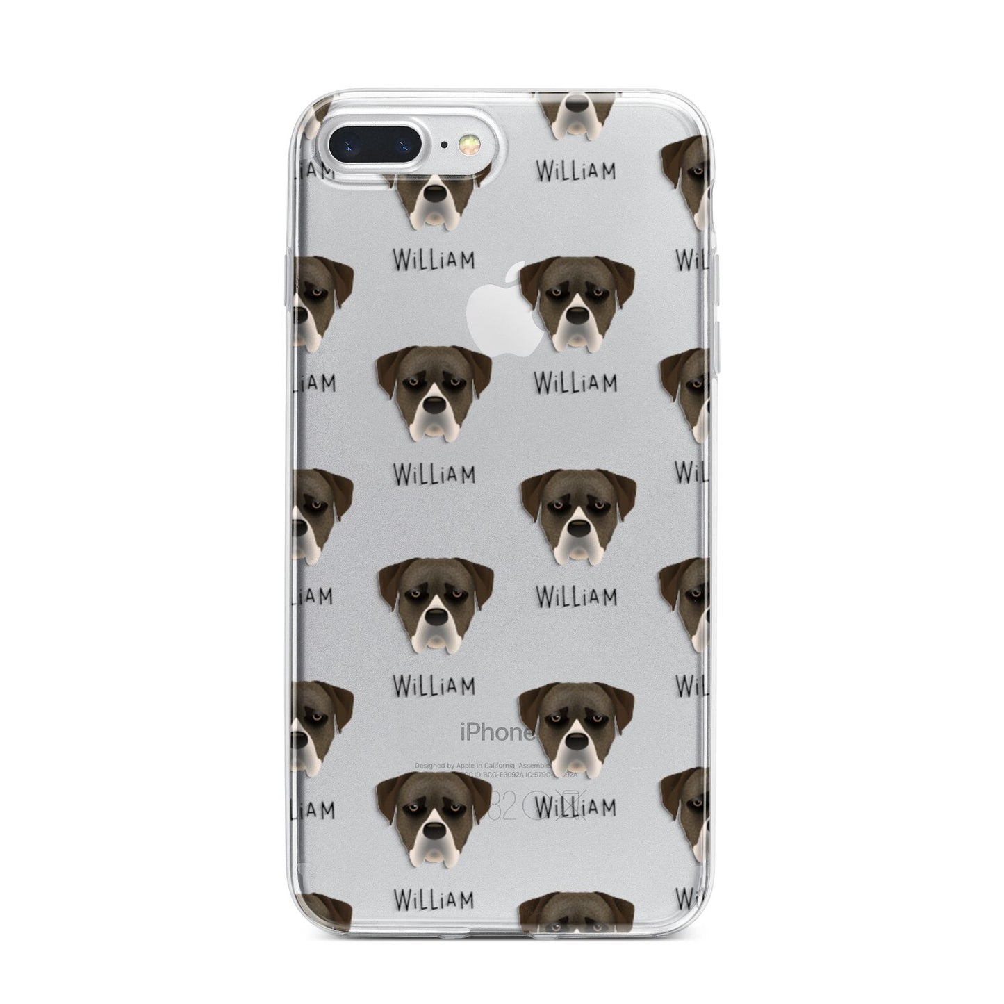 Boerboel Icon with Name iPhone 7 Plus Bumper Case on Silver iPhone