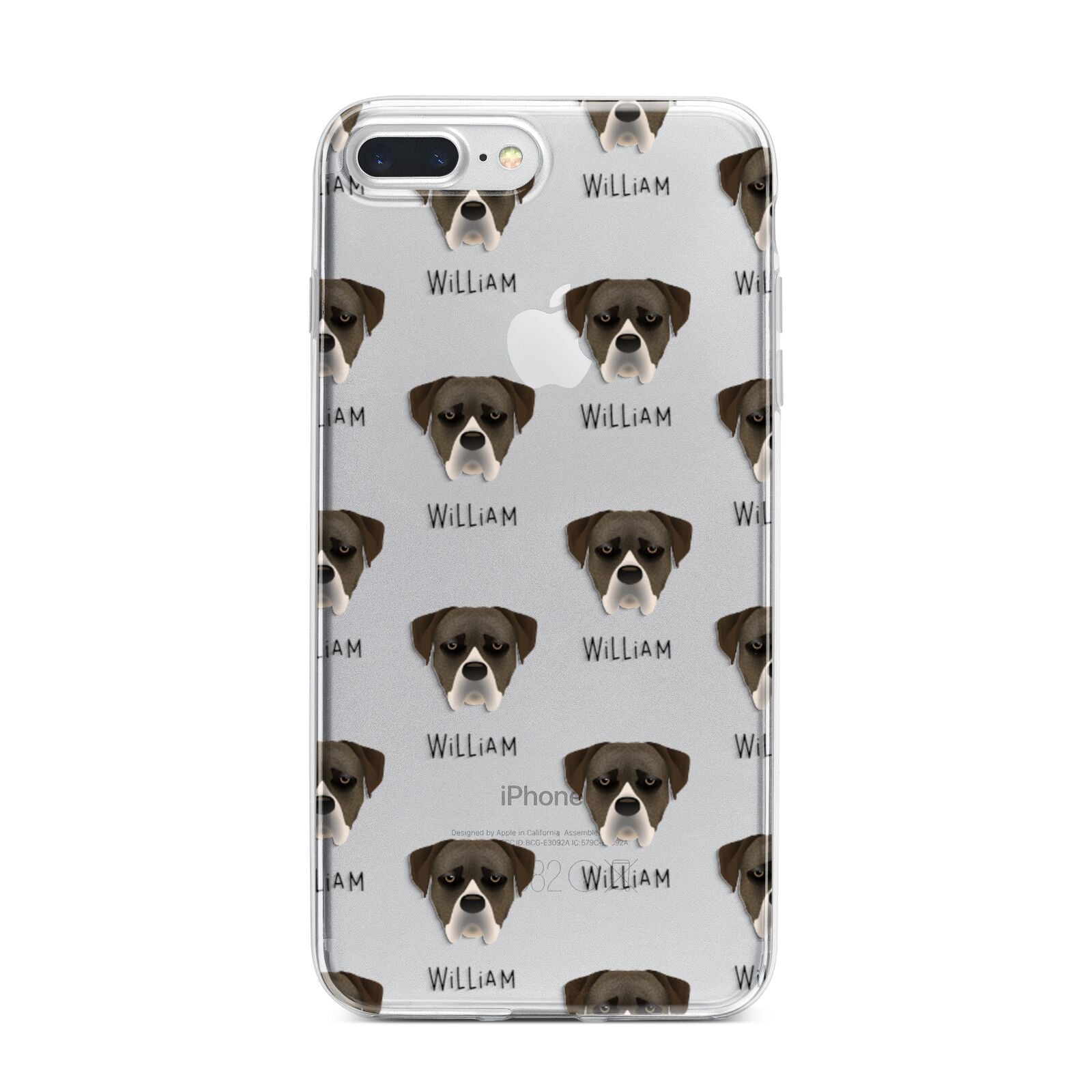 Boerboel Icon with Name iPhone 7 Plus Bumper Case on Silver iPhone