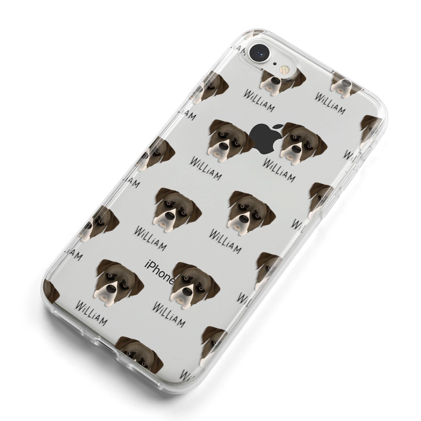 Boerboel Icon with Name iPhone 8 Bumper Case on Silver iPhone Alternative Image