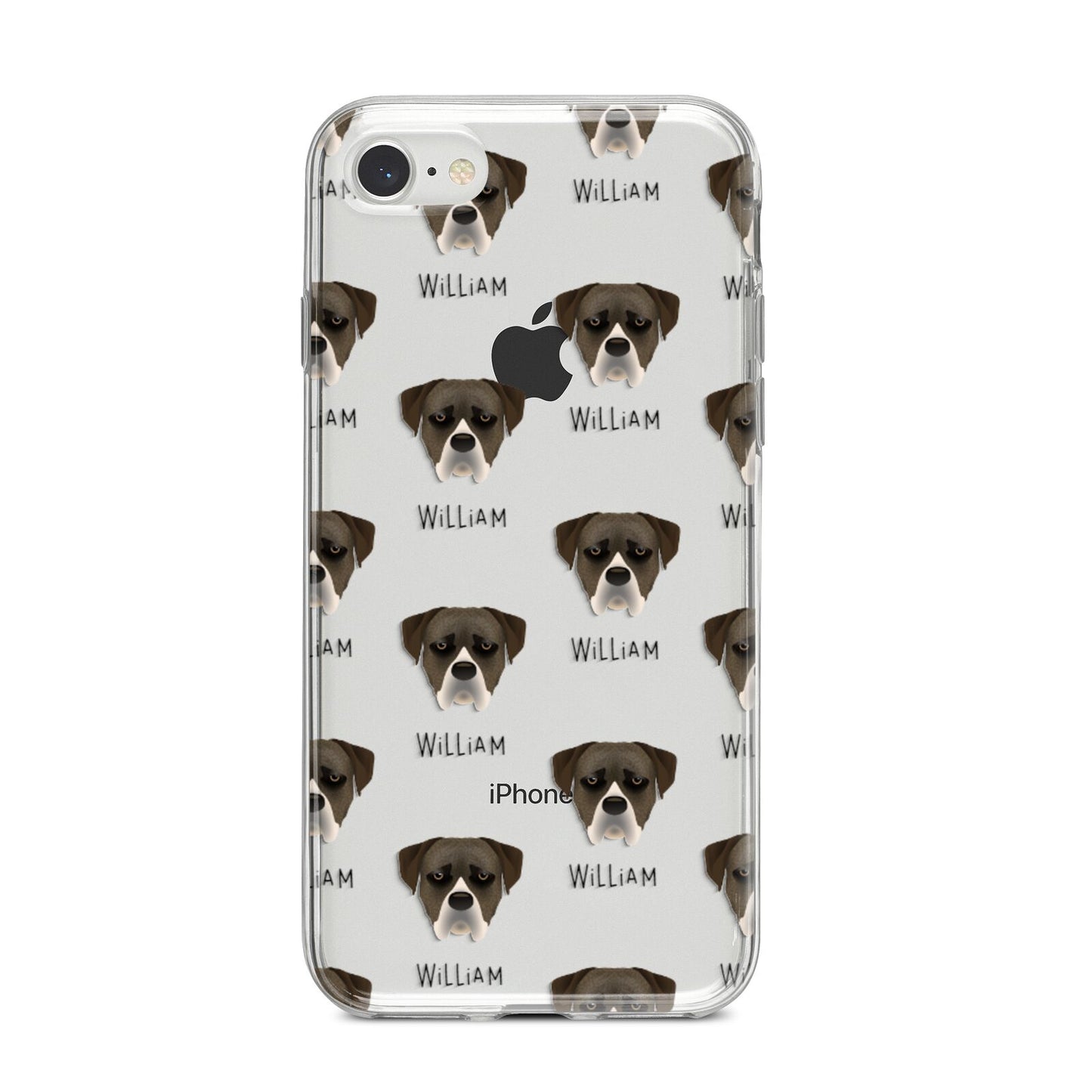 Boerboel Icon with Name iPhone 8 Bumper Case on Silver iPhone