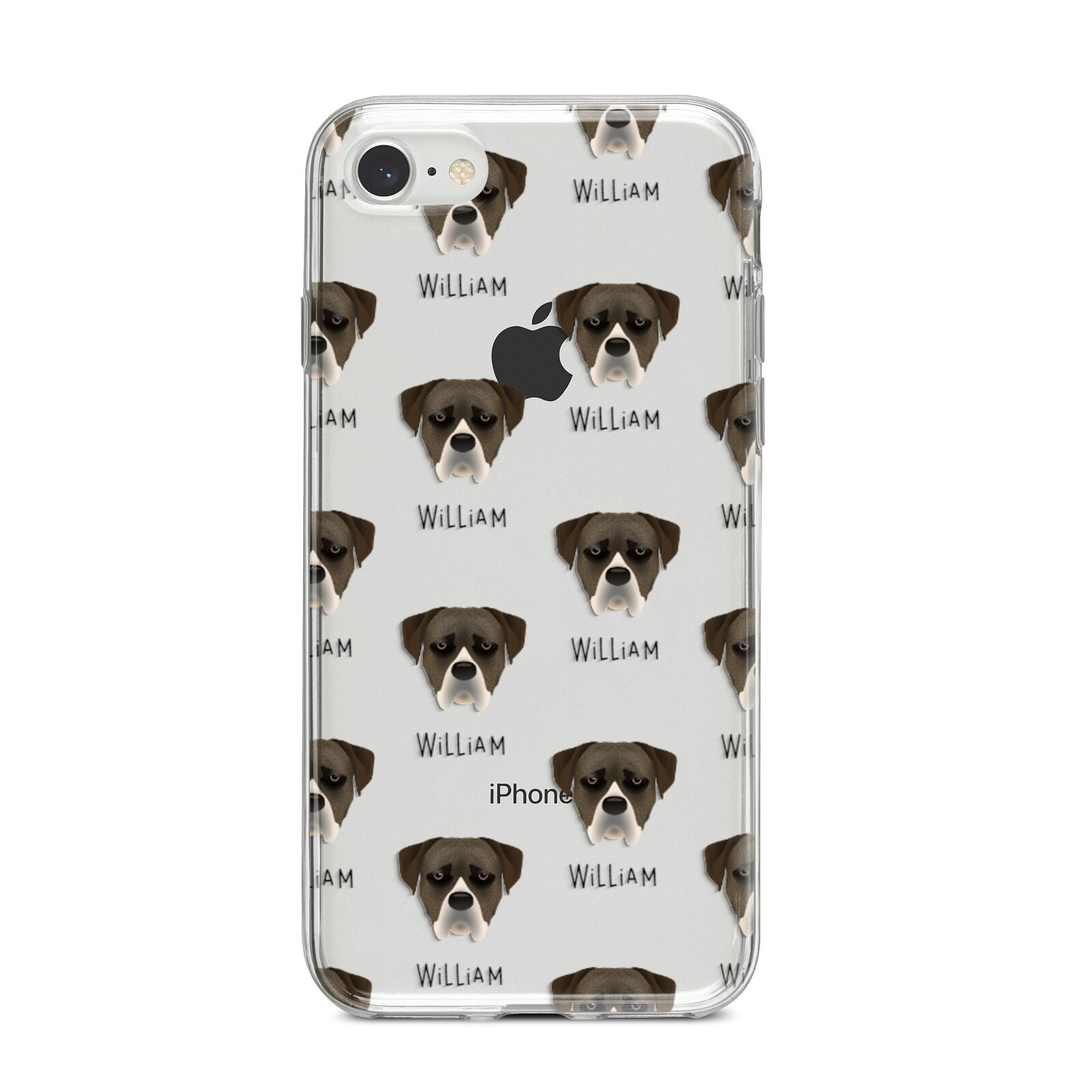 Boerboel Icon with Name iPhone 8 Bumper Case on Silver iPhone