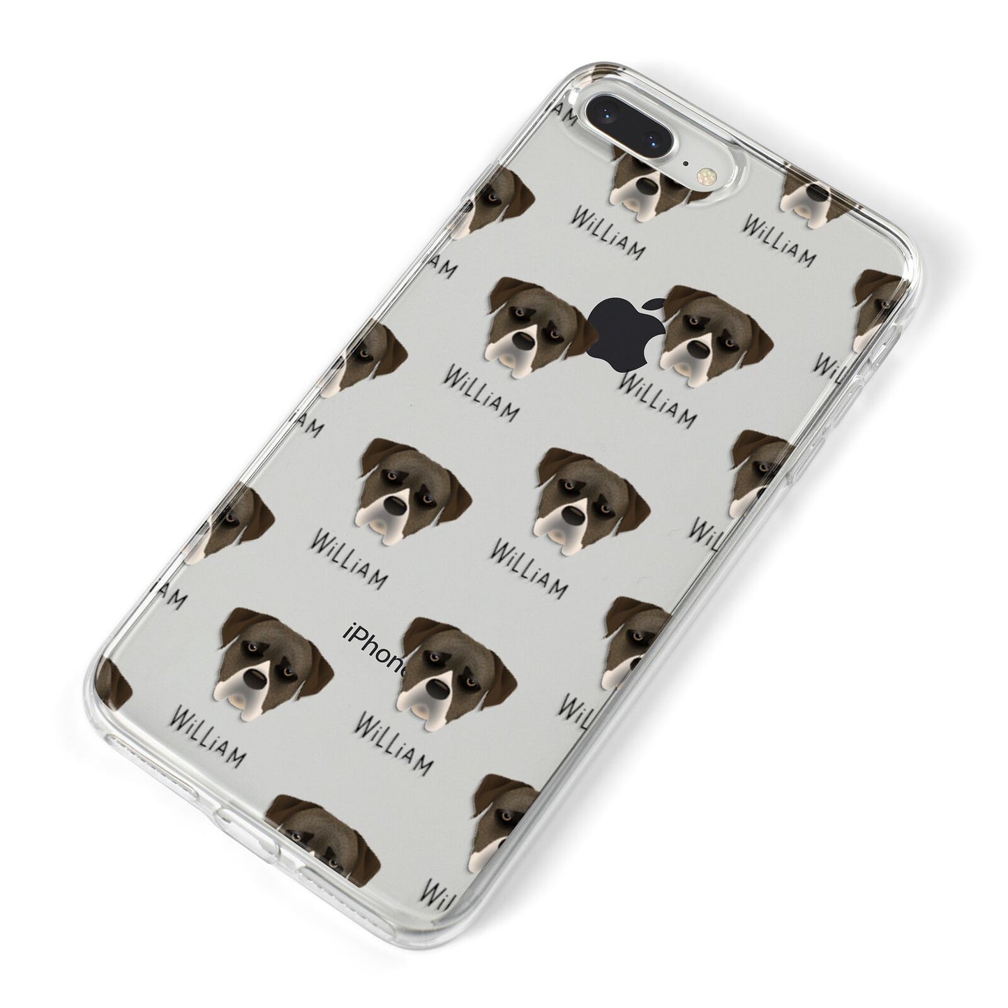 Boerboel Icon with Name iPhone 8 Plus Bumper Case on Silver iPhone Alternative Image
