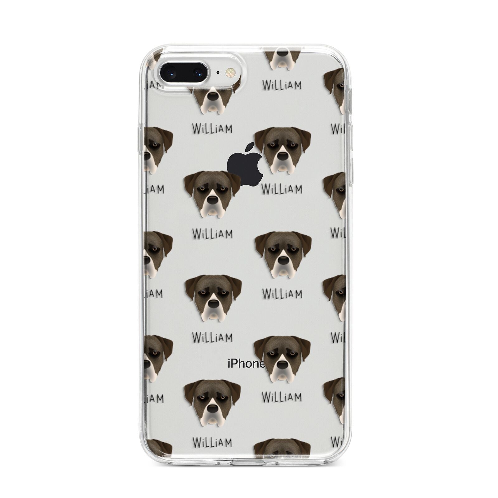 Boerboel Icon with Name iPhone 8 Plus Bumper Case on Silver iPhone