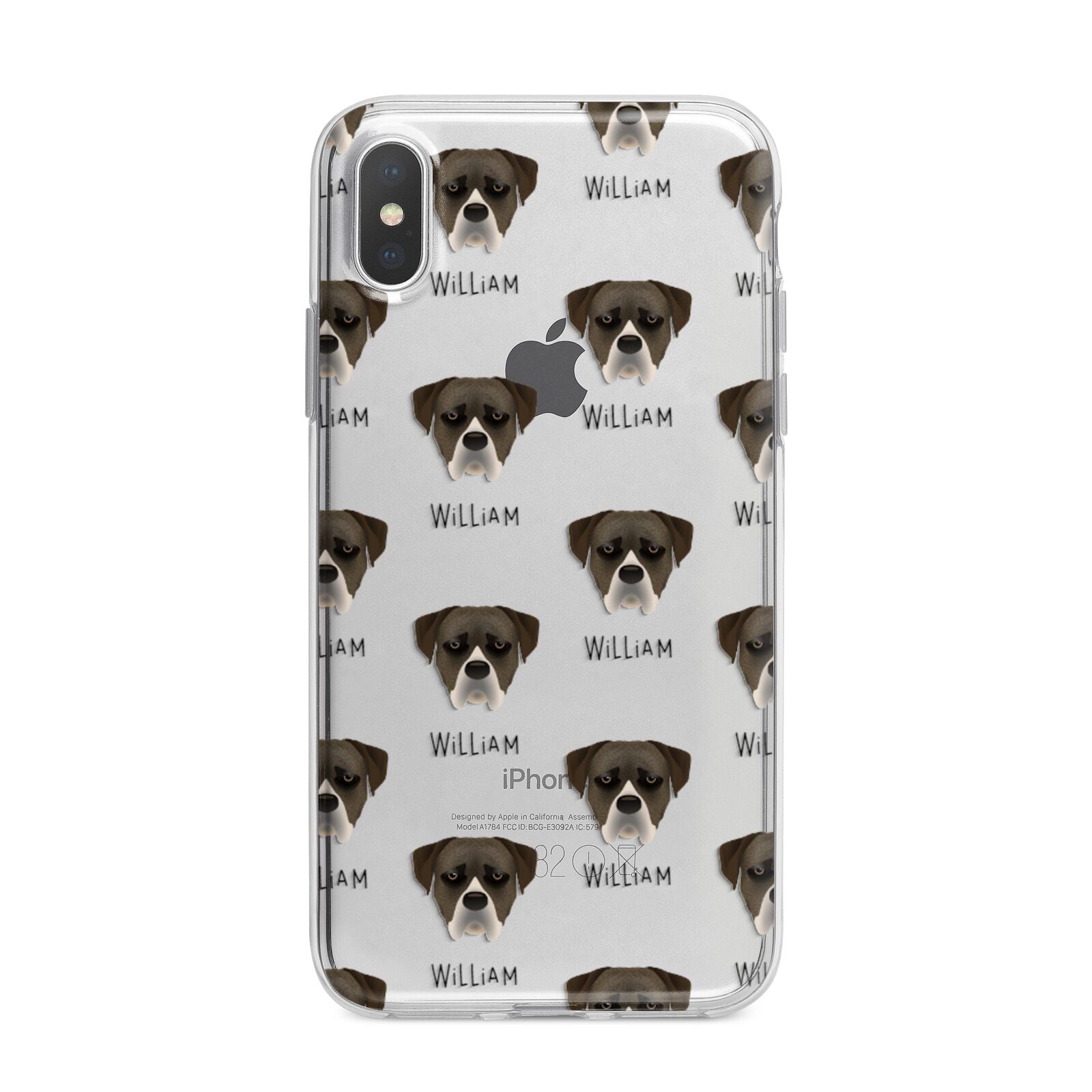 Boerboel Icon with Name iPhone X Bumper Case on Silver iPhone Alternative Image 1