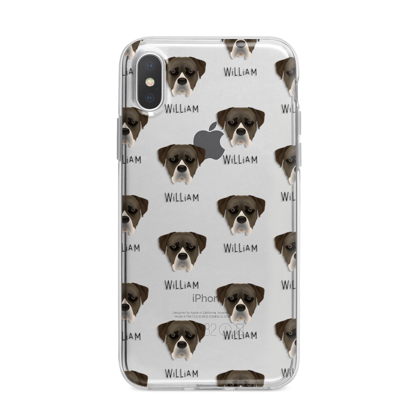 Boerboel Icon with Name iPhone X Bumper Case on Silver iPhone Alternative Image 1