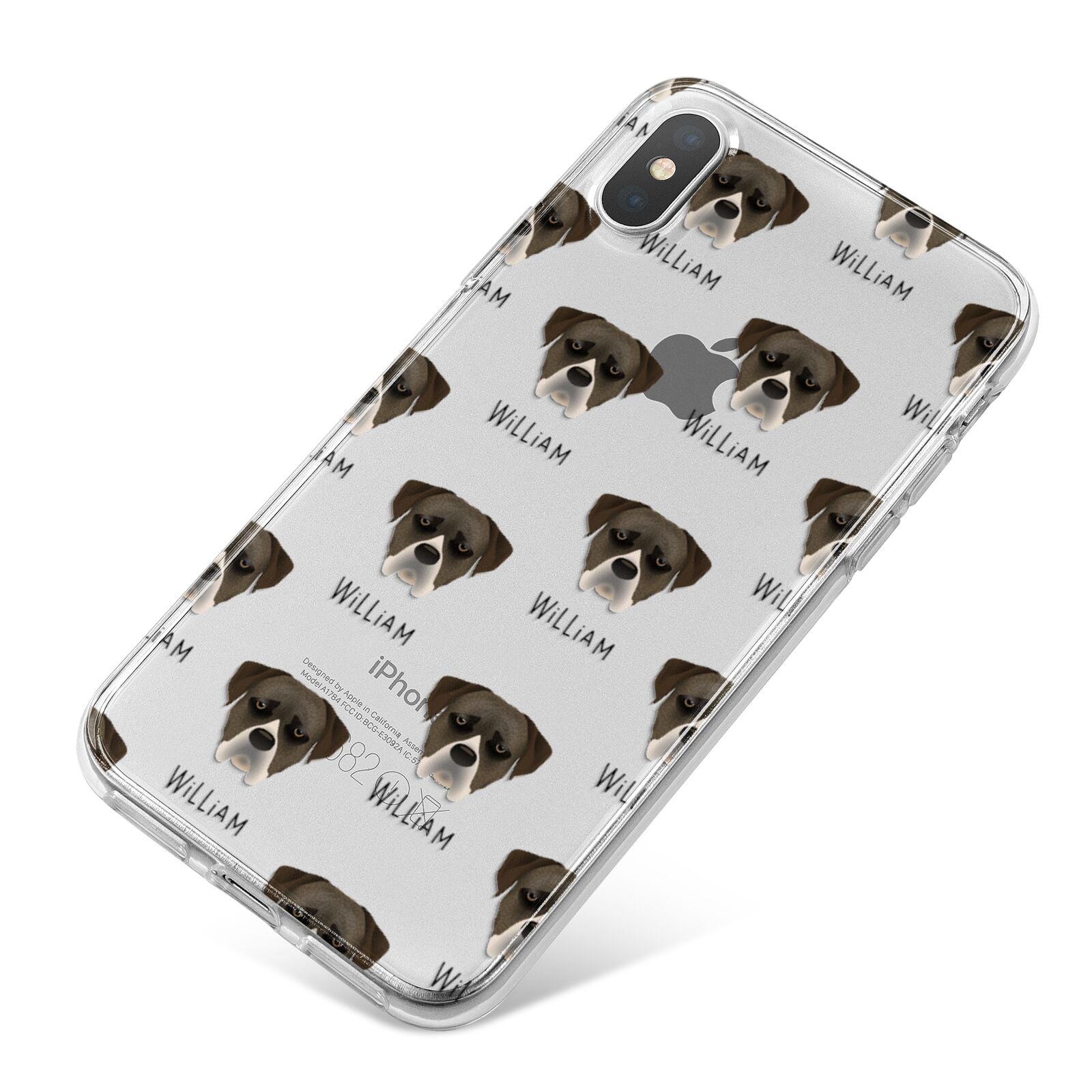 Boerboel Icon with Name iPhone X Bumper Case on Silver iPhone