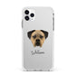 Boerboel Personalised Apple iPhone 11 Pro Max in Silver with White Impact Case
