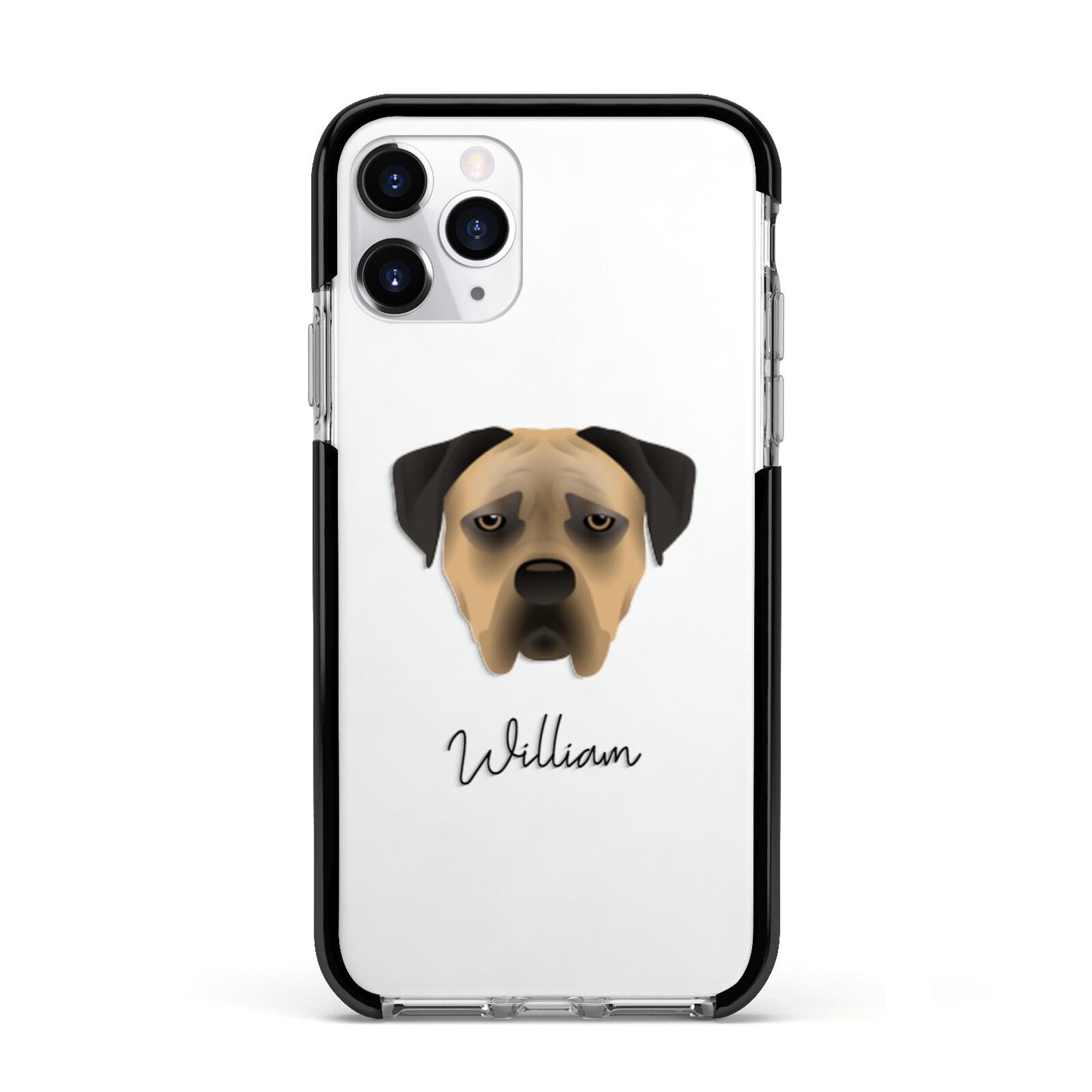 Boerboel Personalised Apple iPhone 11 Pro in Silver with Black Impact Case