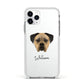 Boerboel Personalised Apple iPhone 11 Pro in Silver with White Impact Case