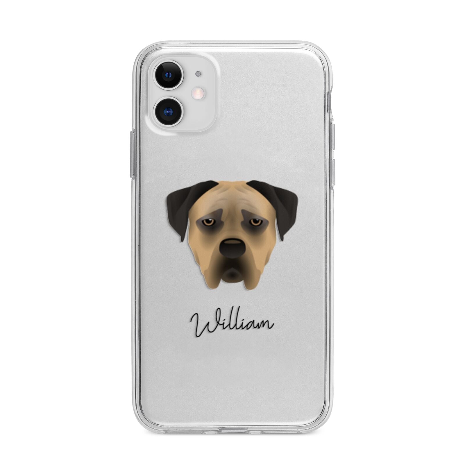 Boerboel Personalised Apple iPhone 11 in White with Bumper Case