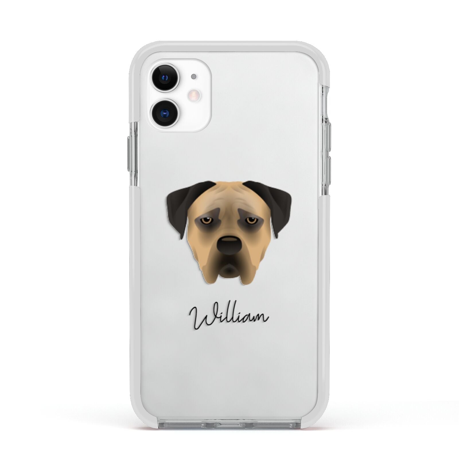 Boerboel Personalised Apple iPhone 11 in White with White Impact Case