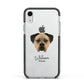 Boerboel Personalised Apple iPhone XR Impact Case Black Edge on Silver Phone