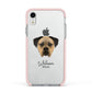 Boerboel Personalised Apple iPhone XR Impact Case Pink Edge on Silver Phone