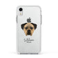 Boerboel Personalised Apple iPhone XR Impact Case White Edge on Silver Phone