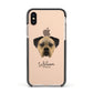 Boerboel Personalised Apple iPhone Xs Impact Case Black Edge on Gold Phone