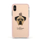 Boerboel Personalised Apple iPhone Xs Impact Case Pink Edge on Gold Phone