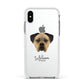Boerboel Personalised Apple iPhone Xs Impact Case White Edge on Silver Phone