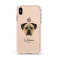 Boerboel Personalised Apple iPhone Xs Max Impact Case Pink Edge on Gold Phone