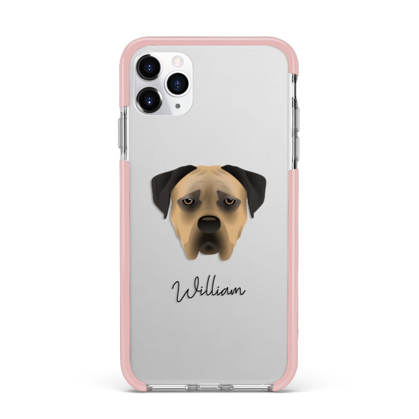 Boerboel Personalised iPhone 11 Pro Max Impact Pink Edge Case