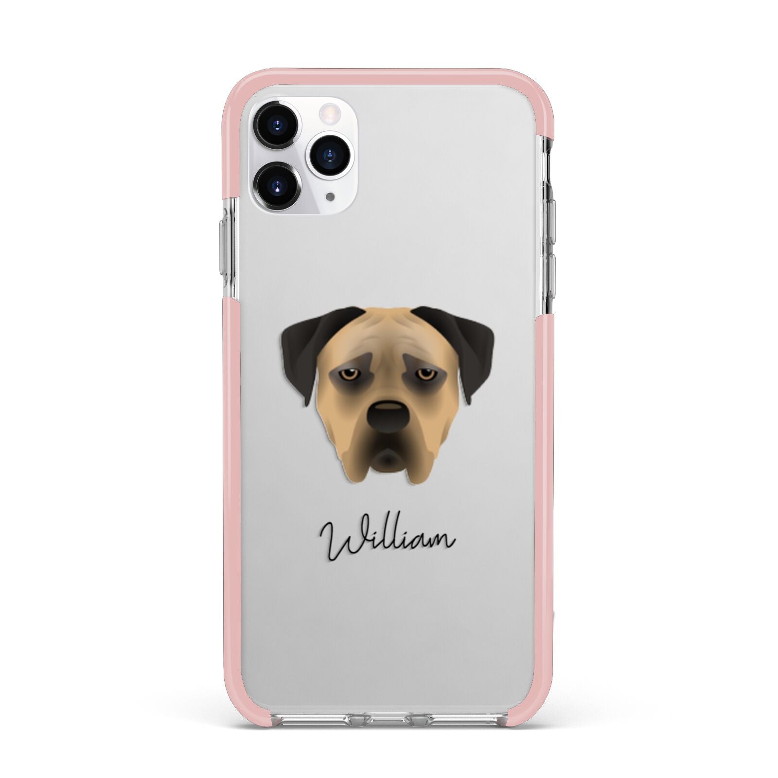 Boerboel Personalised iPhone 11 Pro Max Impact Pink Edge Case