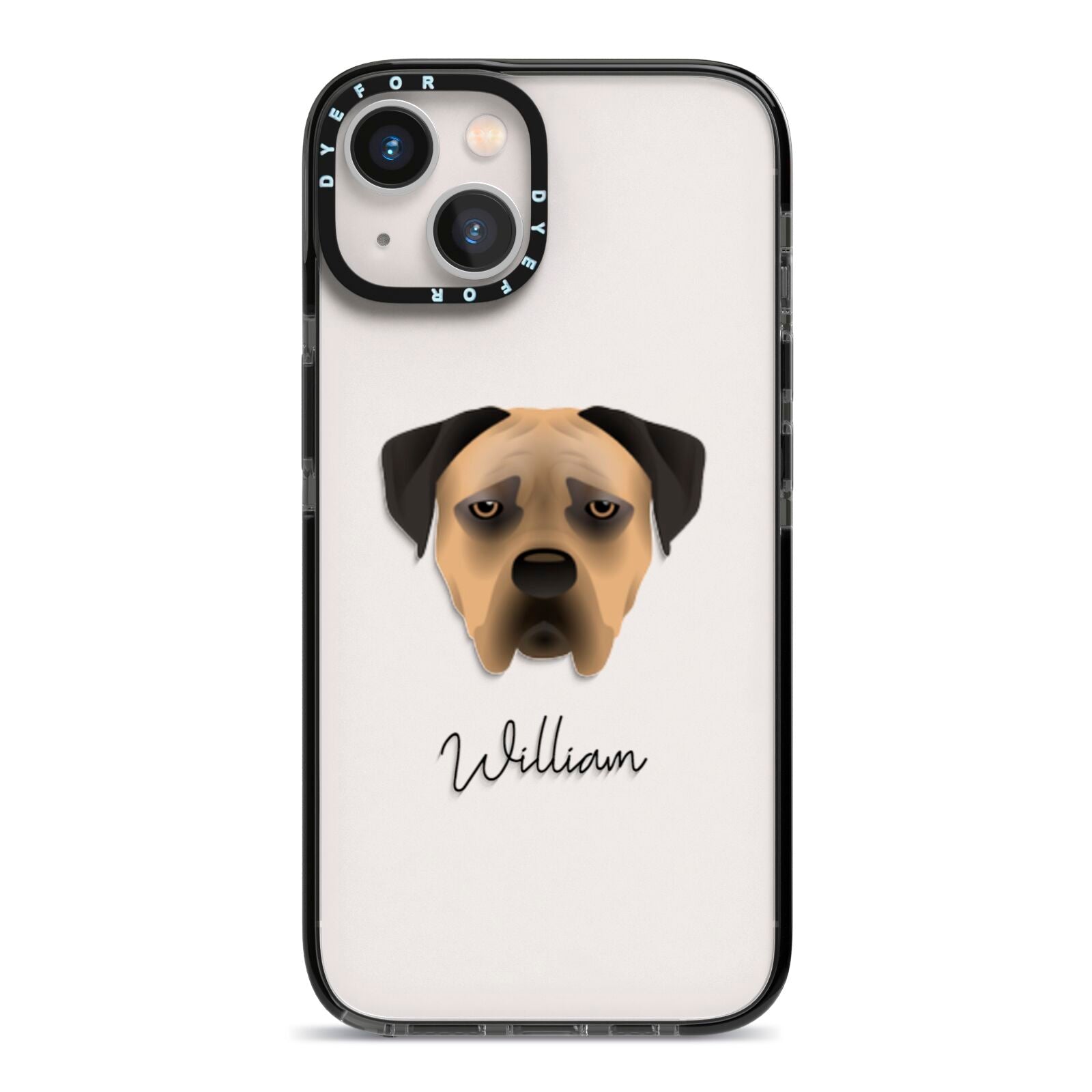 Boerboel Personalised iPhone 13 Black Impact Case on Silver phone