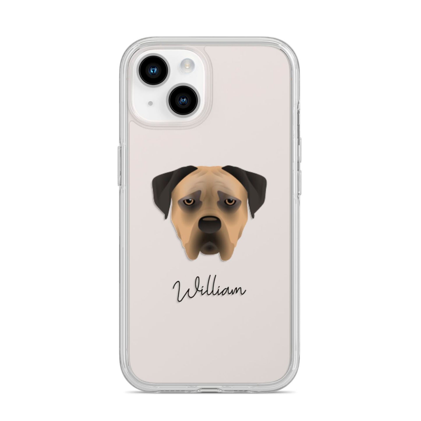 Boerboel Personalised iPhone 14 Clear Tough Case Starlight