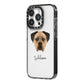 Boerboel Personalised iPhone 14 Pro Black Impact Case Side Angle on Silver phone