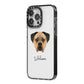 Boerboel Personalised iPhone 14 Pro Max Black Impact Case Side Angle on Silver phone