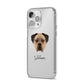 Boerboel Personalised iPhone 14 Pro Max Clear Tough Case Silver Angled Image