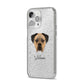 Boerboel Personalised iPhone 14 Pro Max Glitter Tough Case Silver Angled Image