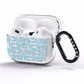Bold Blue Block Names AirPods Pro Clear Case Side Image