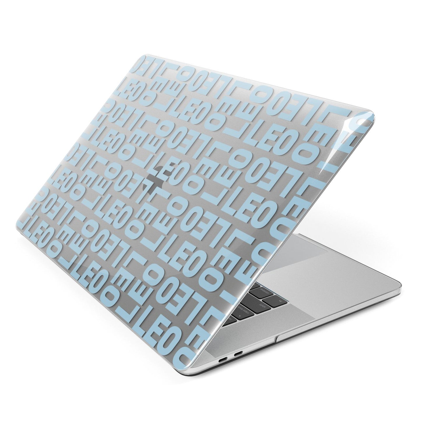 Bold Blue Block Names Apple MacBook Case Side View