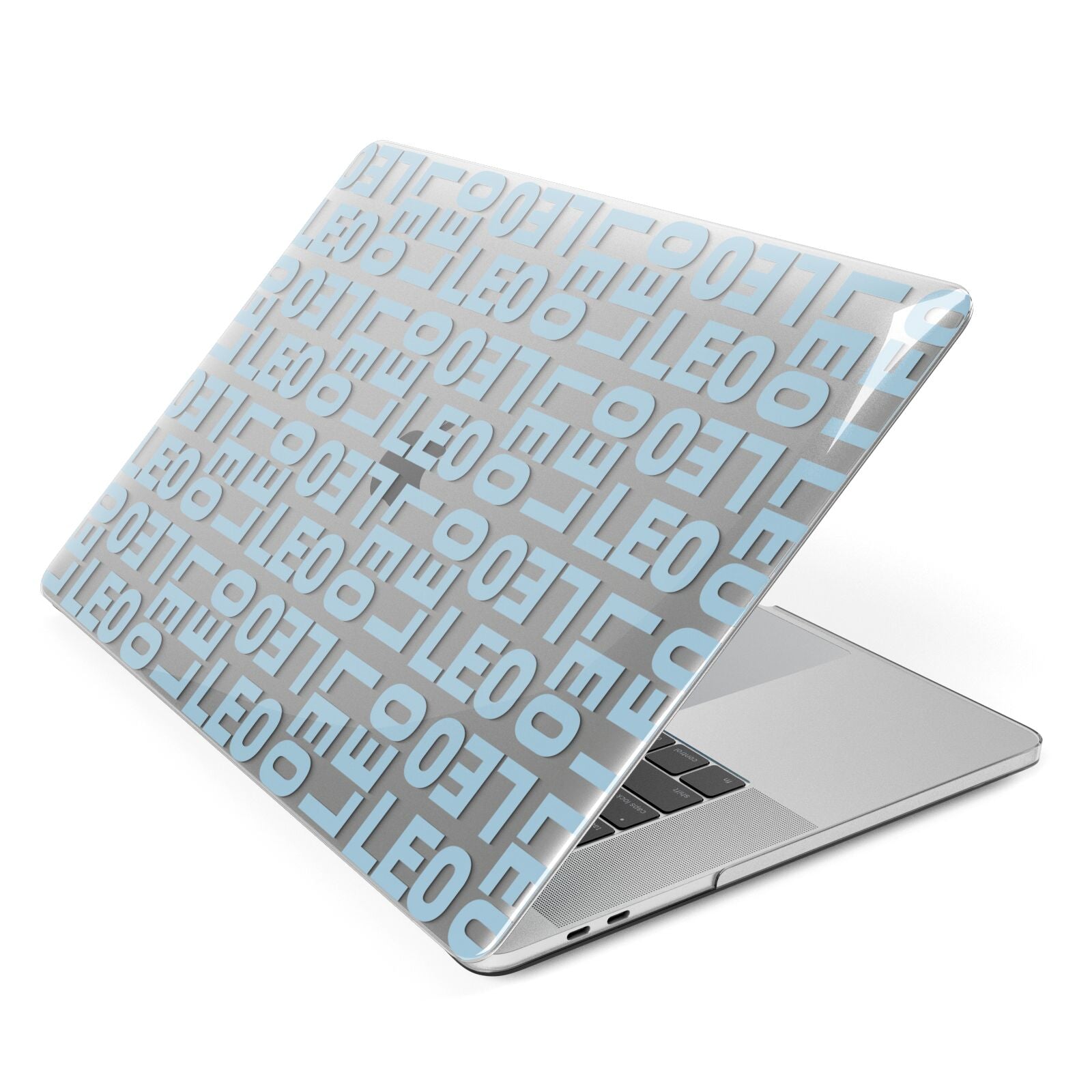 Bold Blue Block Names Apple MacBook Case Side View