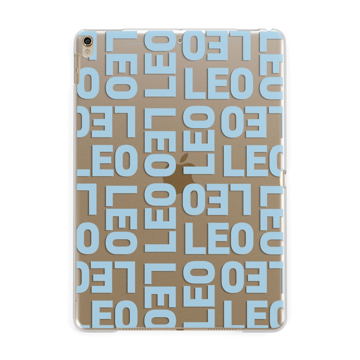 Bold Blue Block Names Apple iPad Gold Case