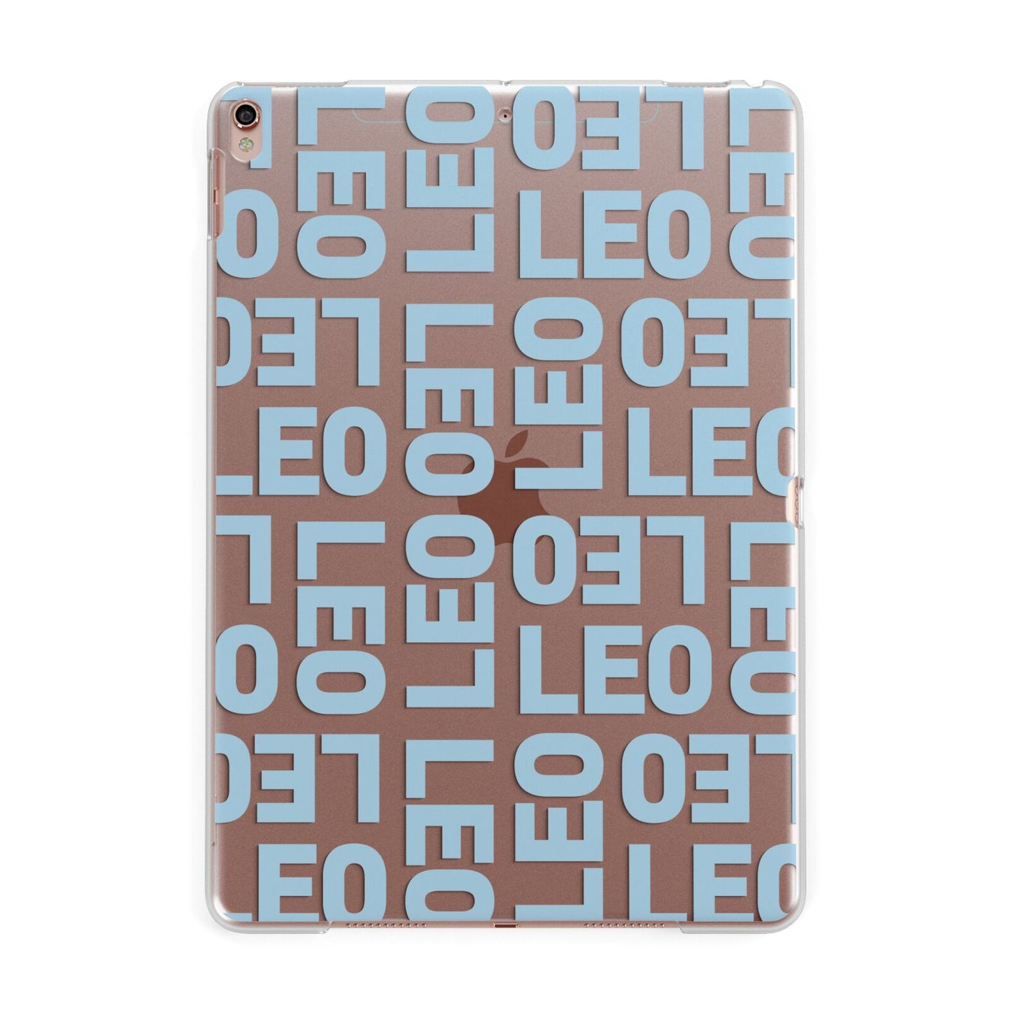 Bold Blue Block Names Apple iPad Rose Gold Case
