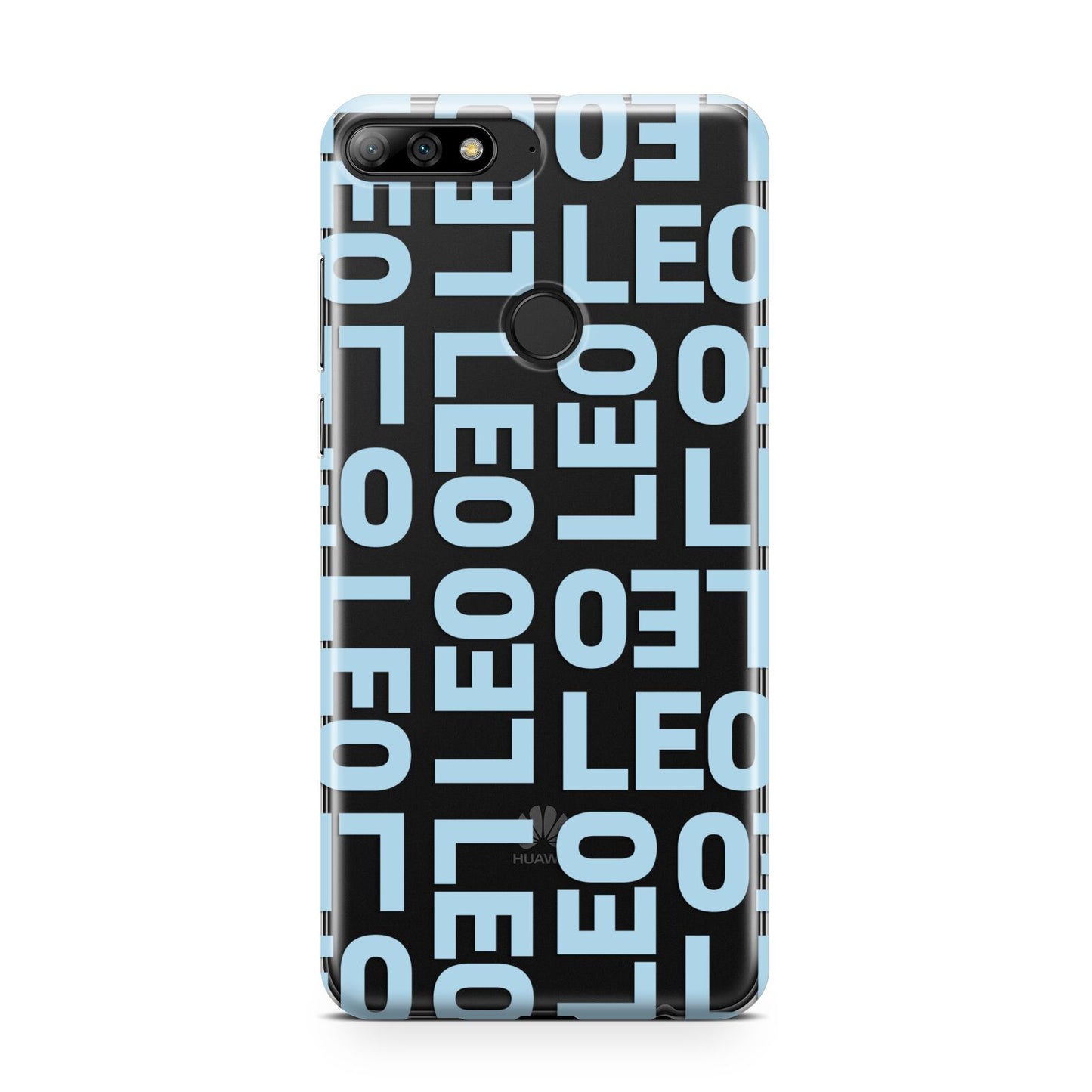 Bold Blue Block Names Huawei Y7 2018