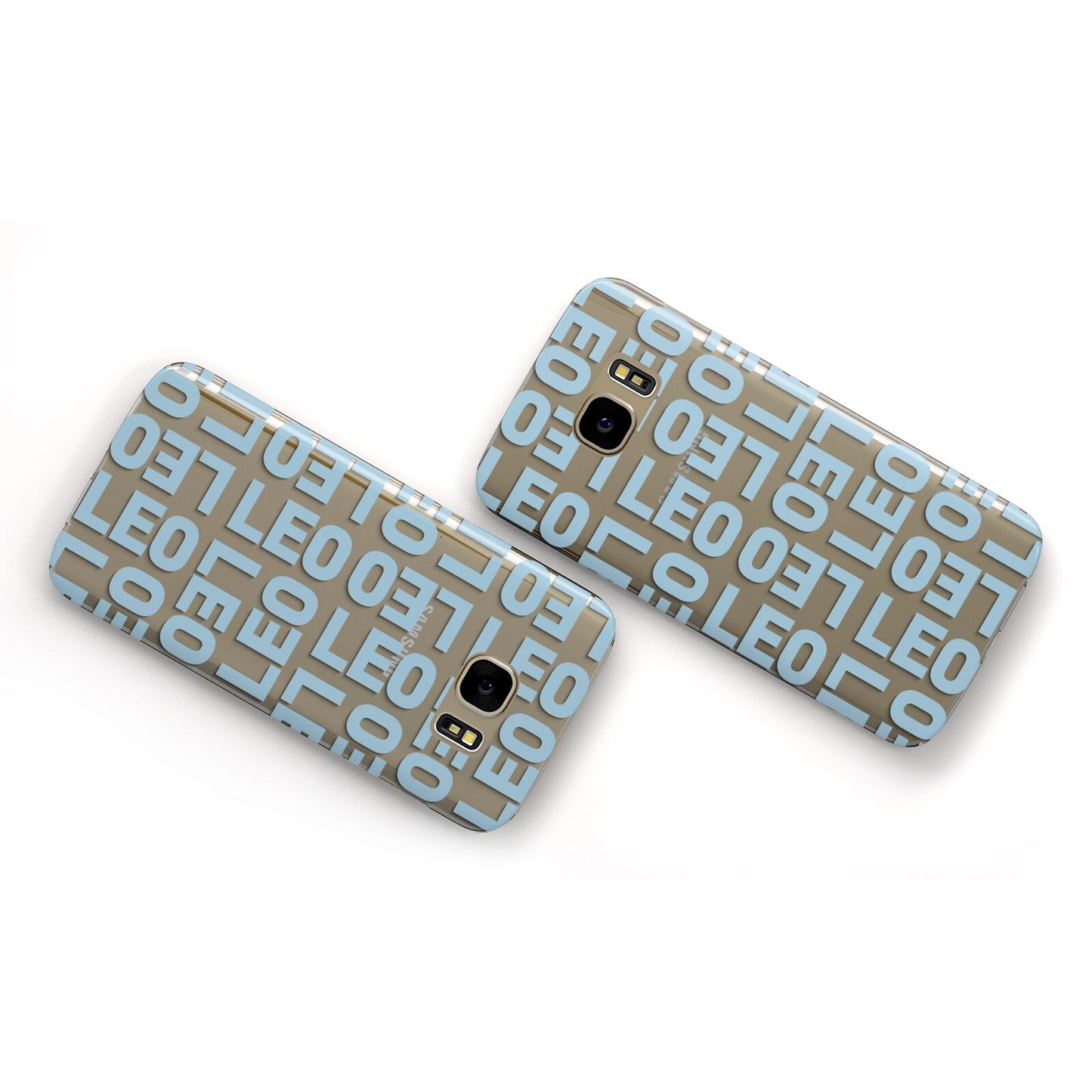 Bold Blue Block Names Samsung Galaxy Case Flat Overview