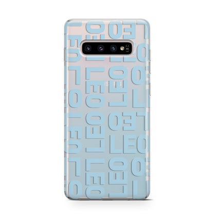 Bold Blue Block Names Samsung Galaxy S10 Case