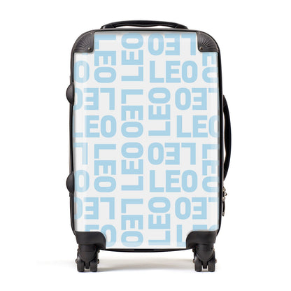 Bold Blue Block Names Suitcase