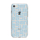 Bold Blue Block Names iPhone 8 Bumper Case on Silver iPhone