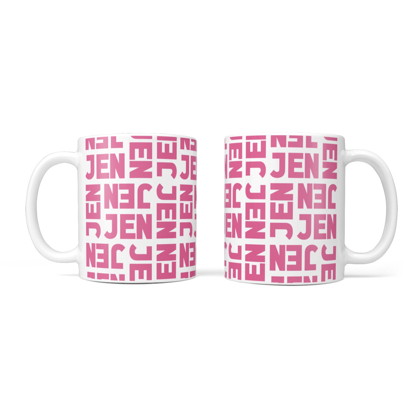 Bold Pink Repeating Name 10oz Mug Alternative Image 3