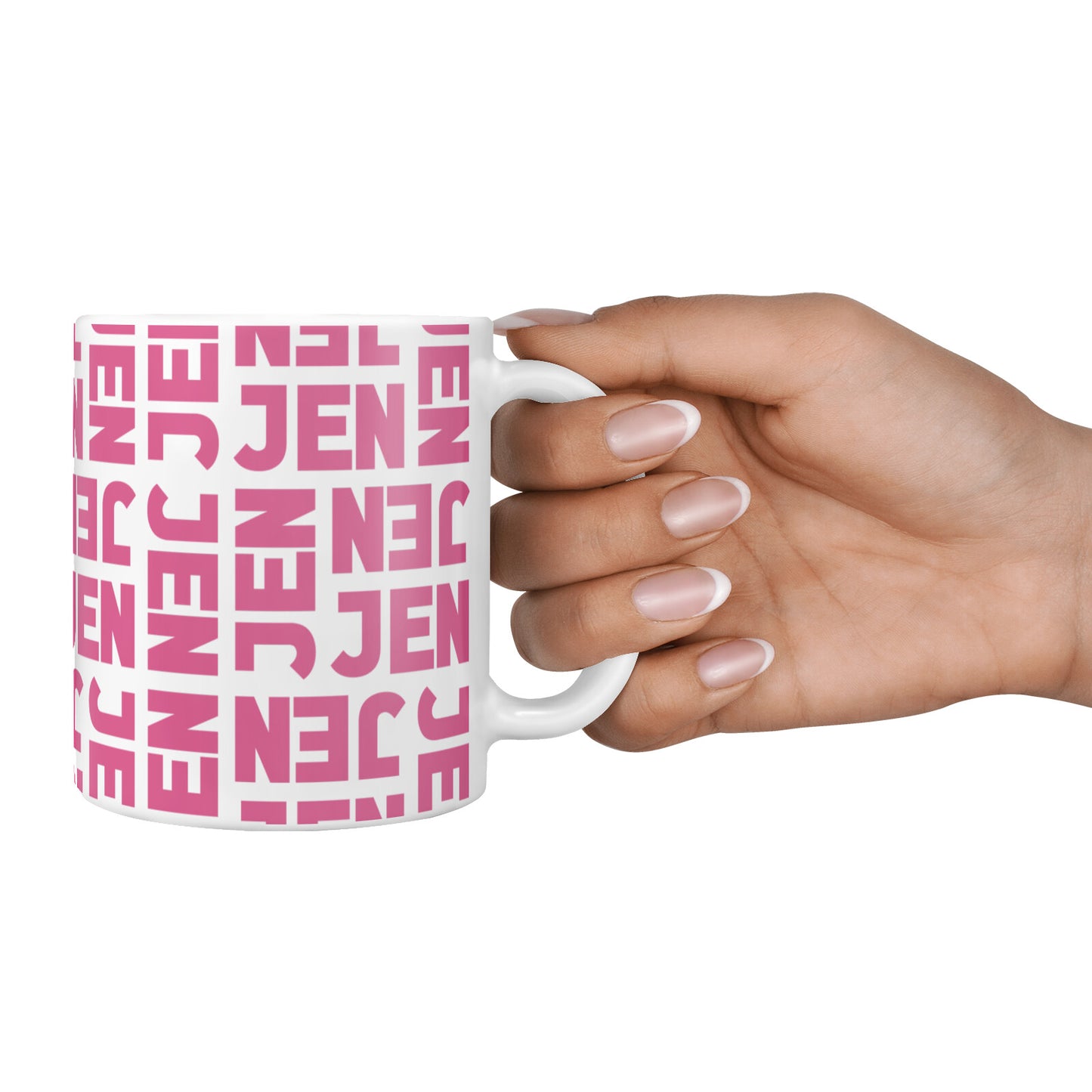 Bold Pink Repeating Name 10oz Mug Alternative Image 4
