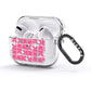Bold Pink Repeating Name AirPods Glitter Case 3rd Gen Side Image