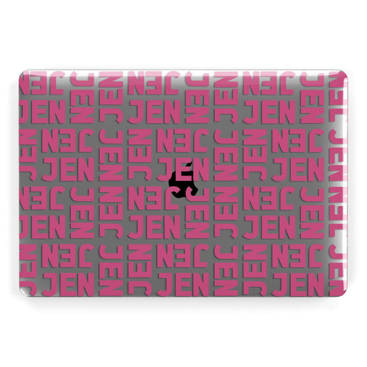 Bold Pink Repeating Name Apple MacBook Case