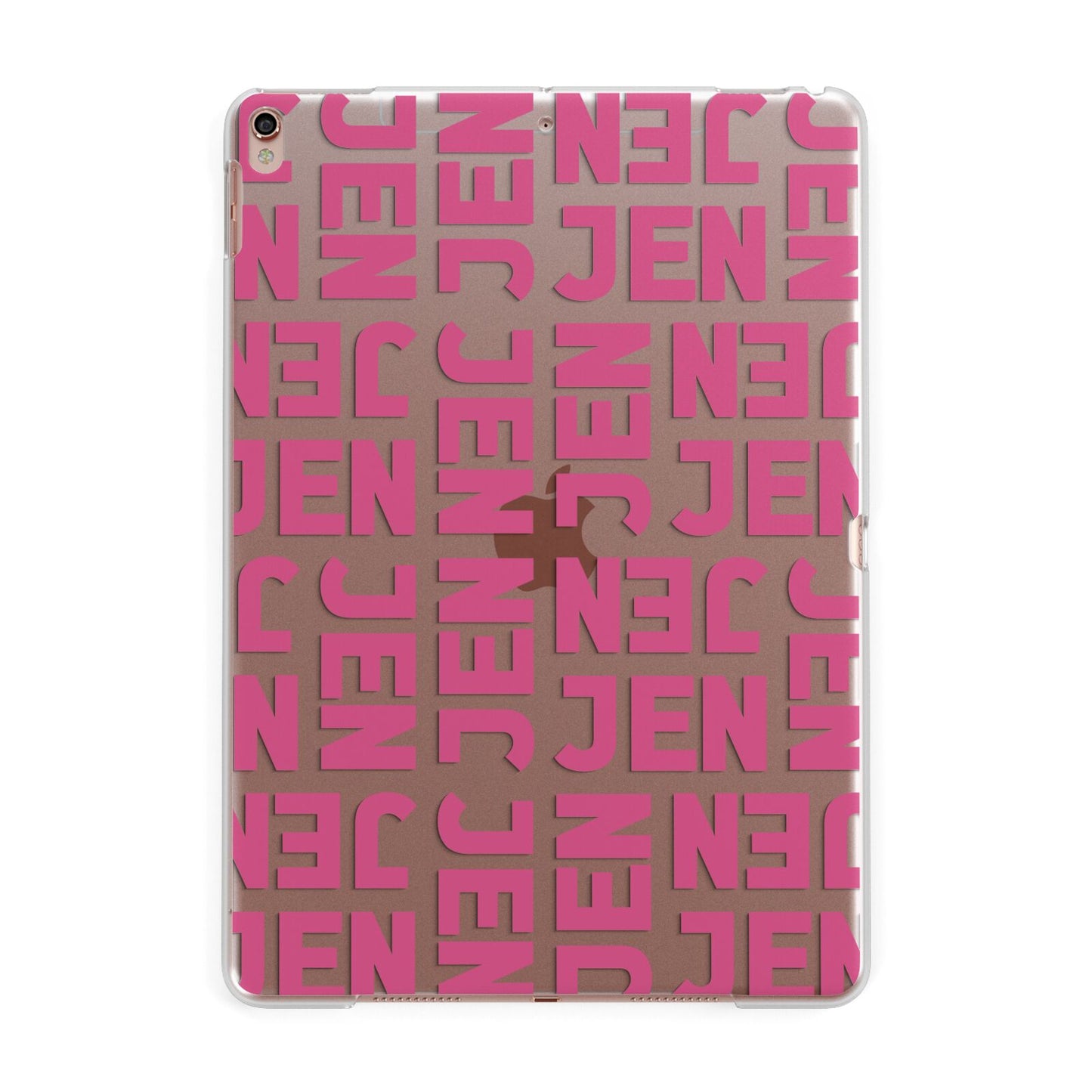 Bold Pink Repeating Name Apple iPad Rose Gold Case