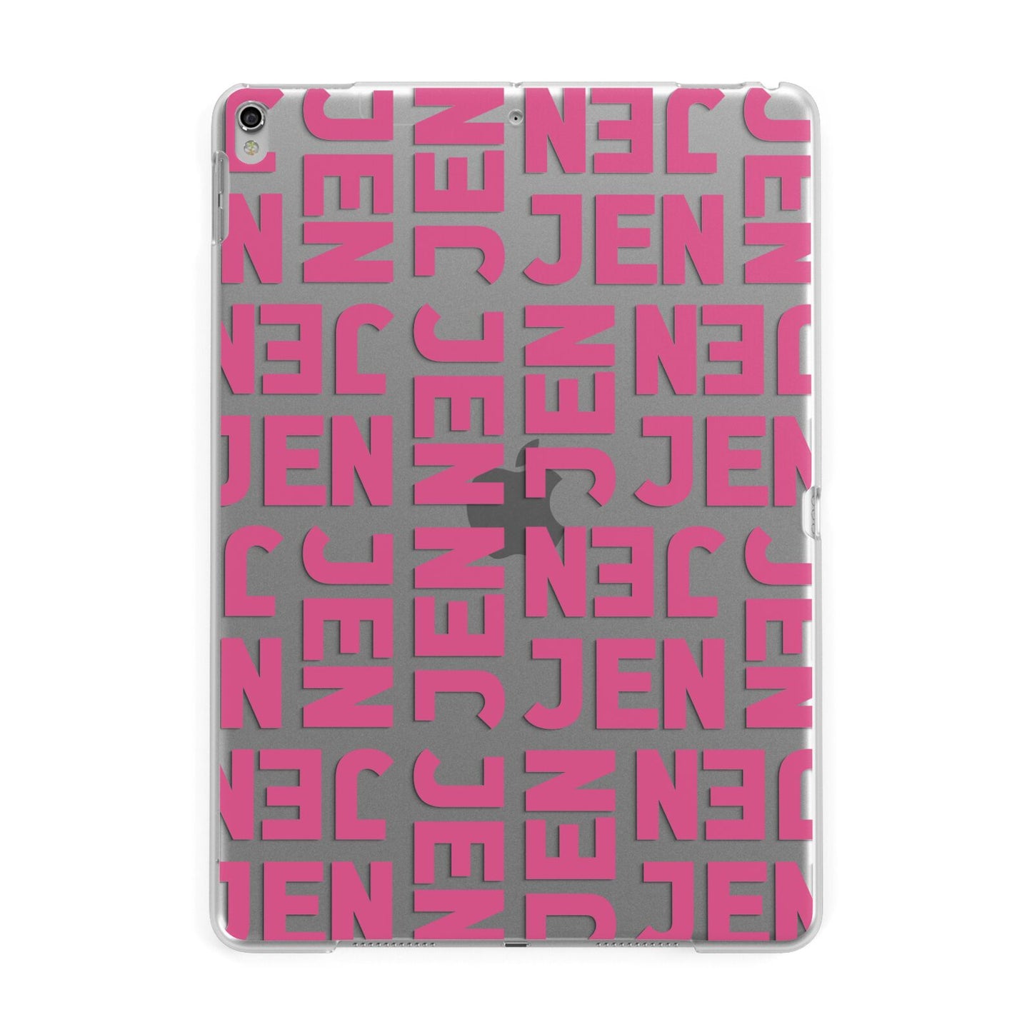 Bold Pink Repeating Name Apple iPad Silver Case
