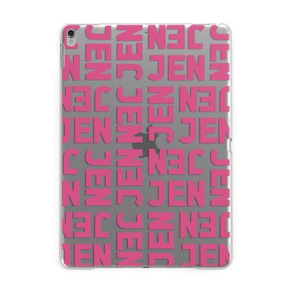 Bold Pink Repeating Name Apple iPad Silver Case