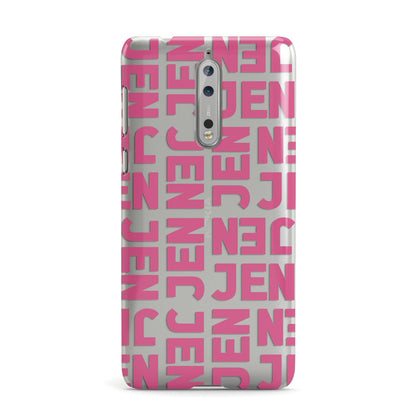 Bold Pink Repeating Name Nokia Case