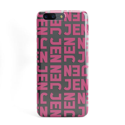 Bold Pink Repeating Name OnePlus Case